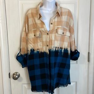 White Birch Distressed Button up